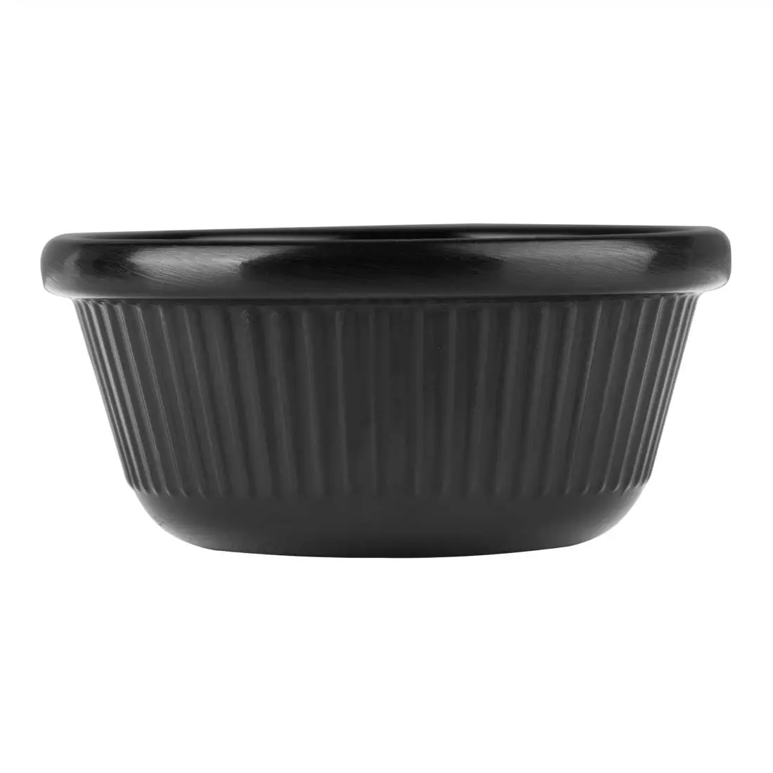 Olympia Kristallon Melamine Fluted Ramekins Black 57mm (12 Pack) DM162 - Image 2