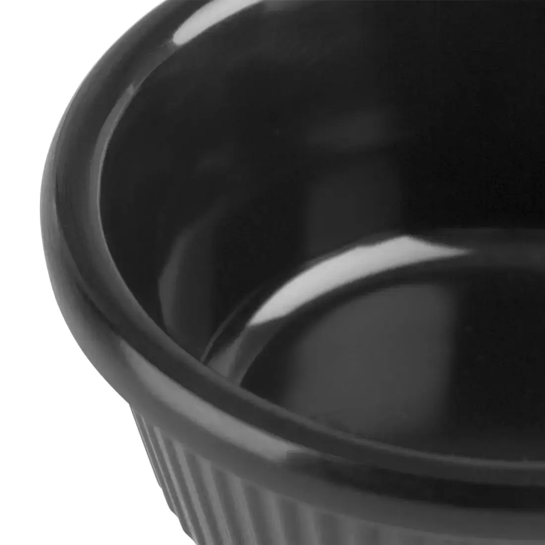 Olympia Kristallon Melamine Fluted Ramekins Black 57mm (12 Pack) DM162 - Image 3