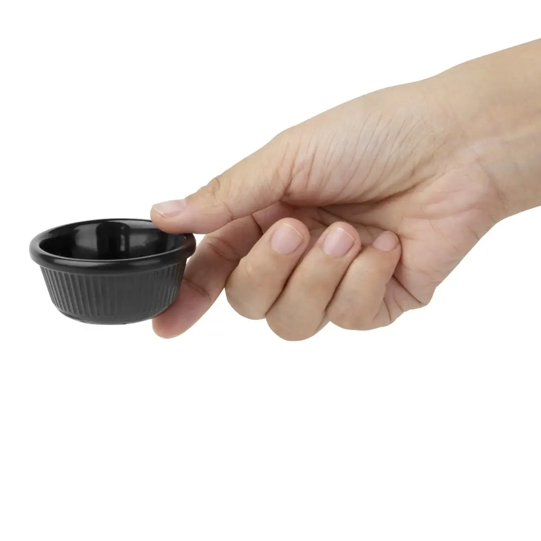 Olympia Kristallon Melamine Fluted Ramekins Black 57mm (12 Pack) DM162 - Image 5