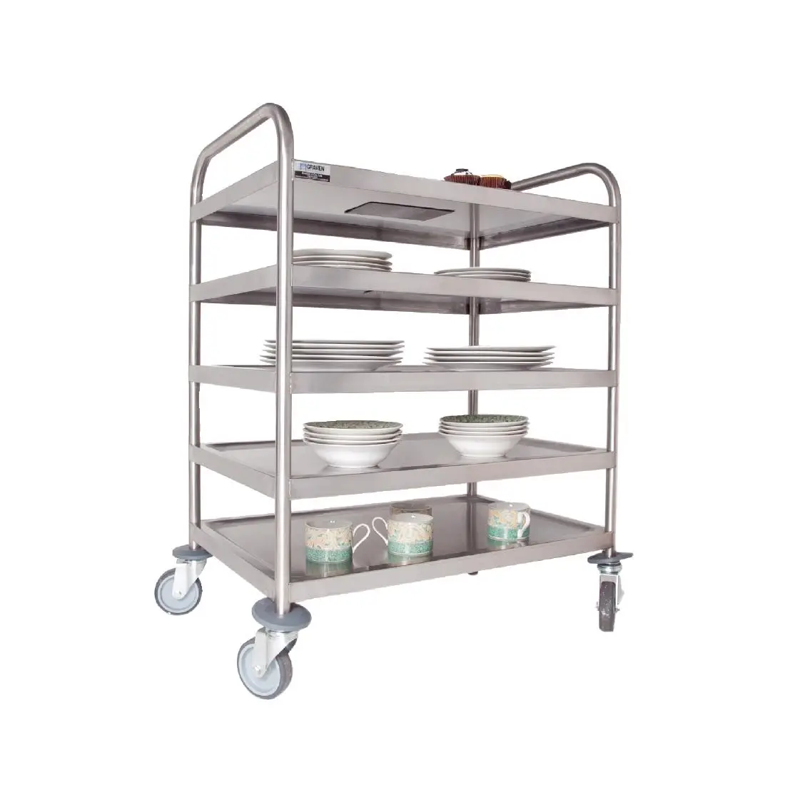 Craven 5 Tier General Purpose and Cleaning Trolley With Brakes DM341 - Image 2