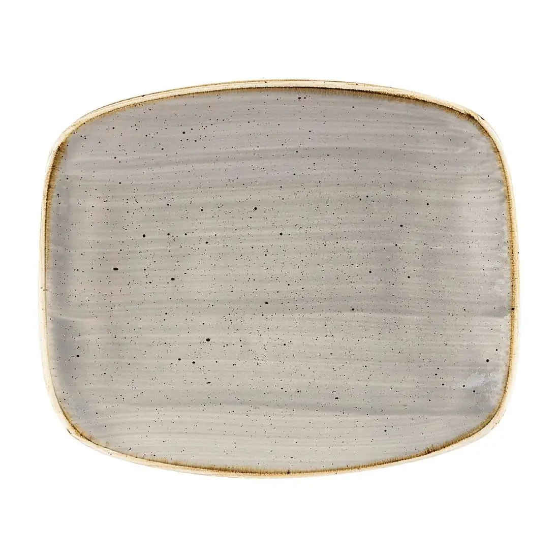 Churchill Stonecast Rectangular Plates Peppercorn Grey 126 x 154mm (12 Pack) DW337