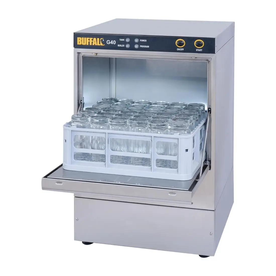 Buffalo Undercounter Glasswasher with Drain Pump 400x400mm Baskets DW467 - Image 6