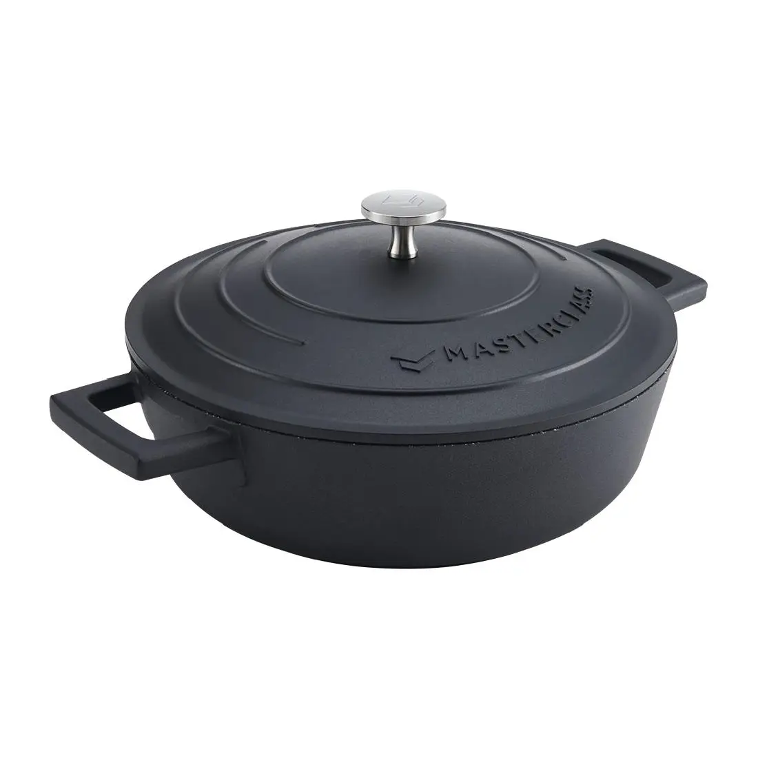 MasterClass Cast Aluminium Shallow Casserole Black 2.5Ltr DX366