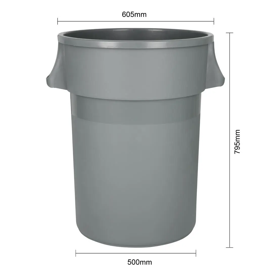 Jantex Heavy-Duty Round Bin Grey 160Ltr DX498 - Image 6