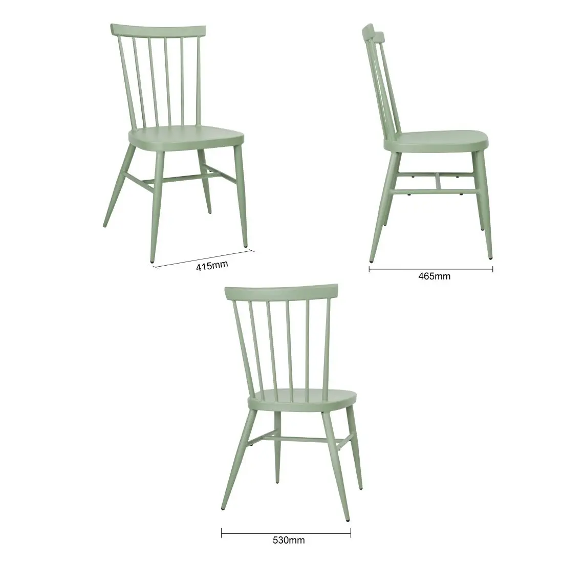 Bolero Windsor Aluminium Green Chairs (4 Pack) DX687 - Image 5