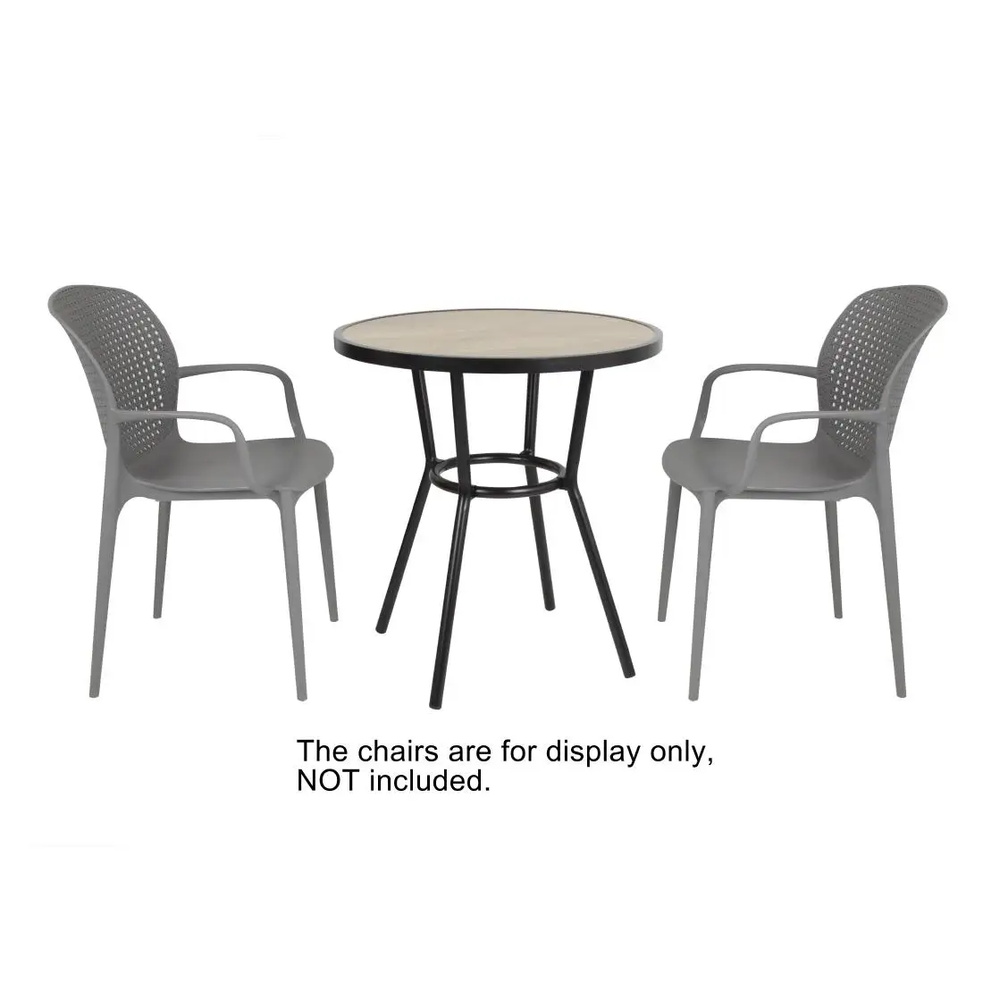 Bolero Marston Round Outdoor Table Black 700mm DX986 - Image 2