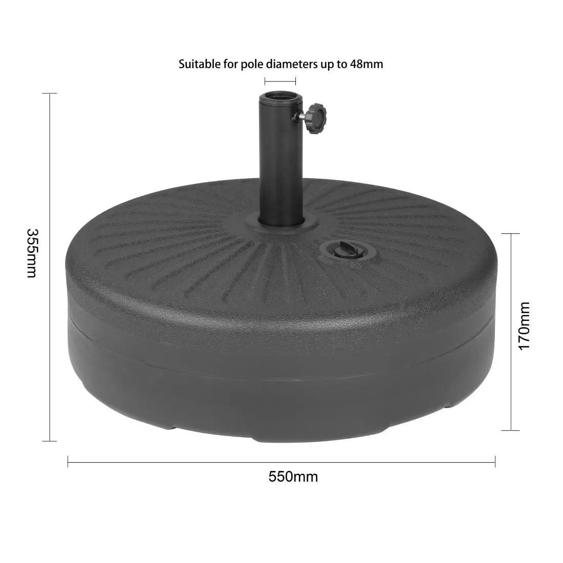 Bolero Black Plastic Parasol Base 40Ltr (filled) DZ884 - Image 5