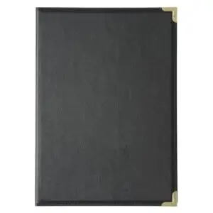 Olympia Faux Leather Menu Cover A4 Black E221