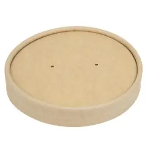 Colpac Recyclable Kraft Microwavable Soup Cup Lids 450ml (500 Pack) FA368