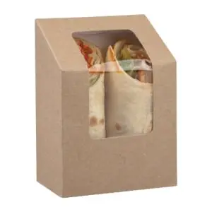 Colpac Compostable Kraft Tuck-Top Tortilla Wrap Packs With PLA Window (500 Pack) FA378