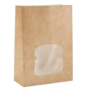 Colpac Recyclable Paper Sandwich Bags With Window Kraft (250 Pack) FA382