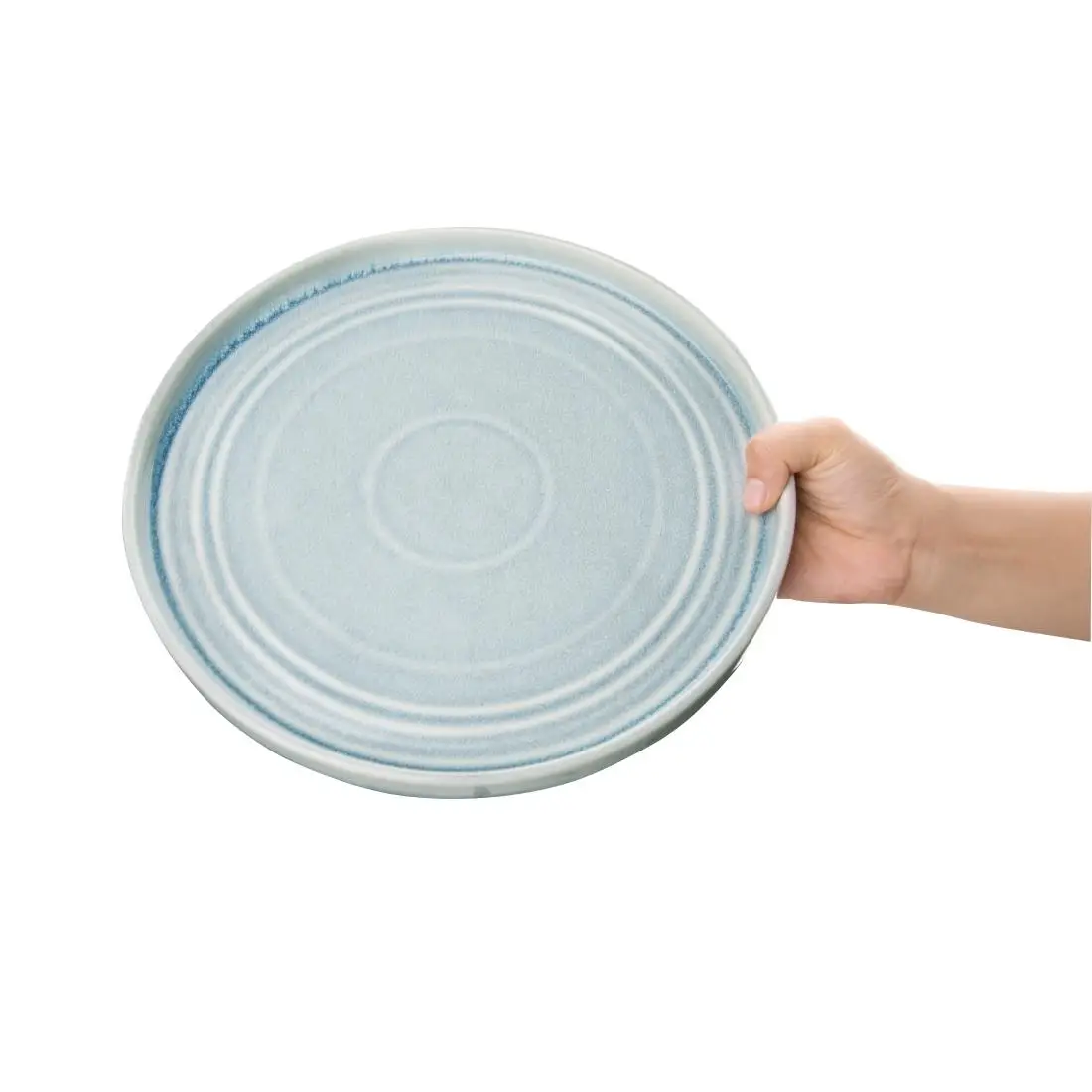 Olympia Cavolo Flat Round Plates Ice Blue 270mm (4 Pack) FB569 - Image 4