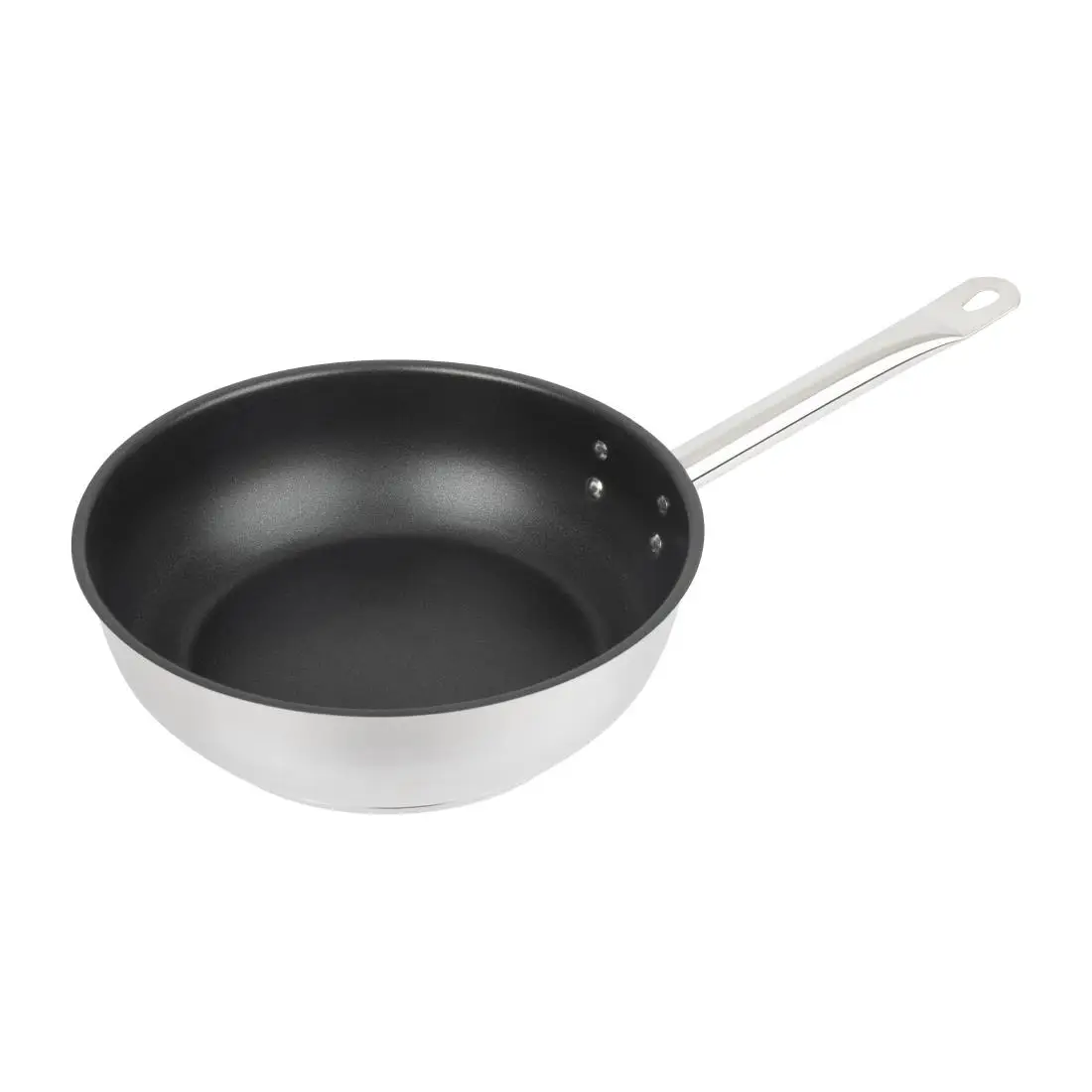 Vogue Stainless Steel Non-Stick Teflon Platinum Plus Sauté Pan 24cm FC099 - Image 2
