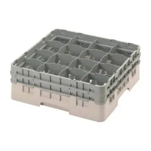 Cambro Camrack Beige 16 Compartments Max Glass Height 155mm FD064