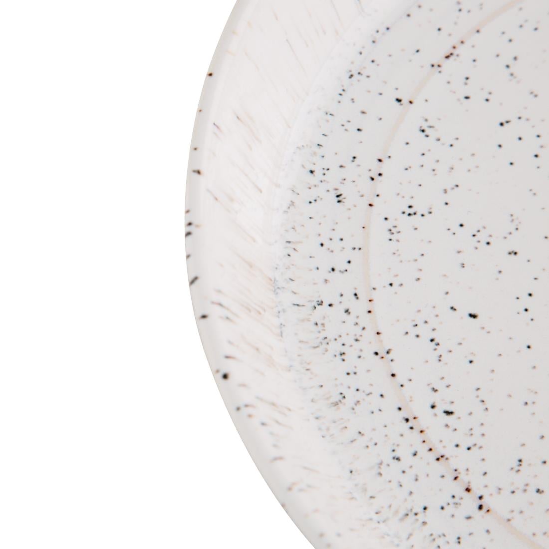 Olympia Cavolo Flat Round Bowls White Speckle 220mm (4 Pack) FD901 - Image 5