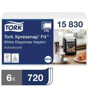 Tork Xpressnap Fit Dispenser Napkins White N14 (6 Pack) FS373