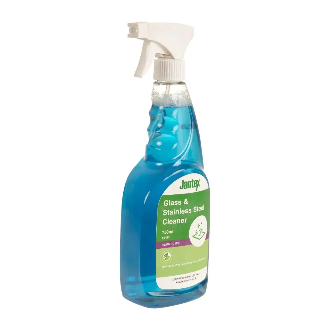 Jantex Green Glass and Stainless Steel Cleaner Ready To Use 750ml FS413 - Image 2