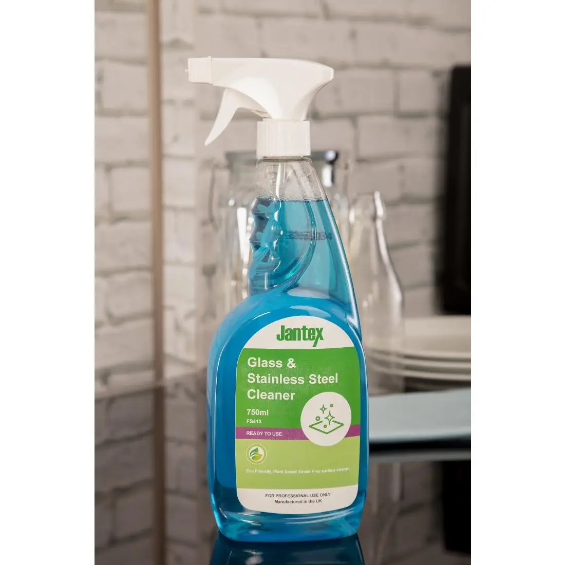 Jantex Green Glass and Stainless Steel Cleaner Ready To Use 750ml FS413 - Image 5