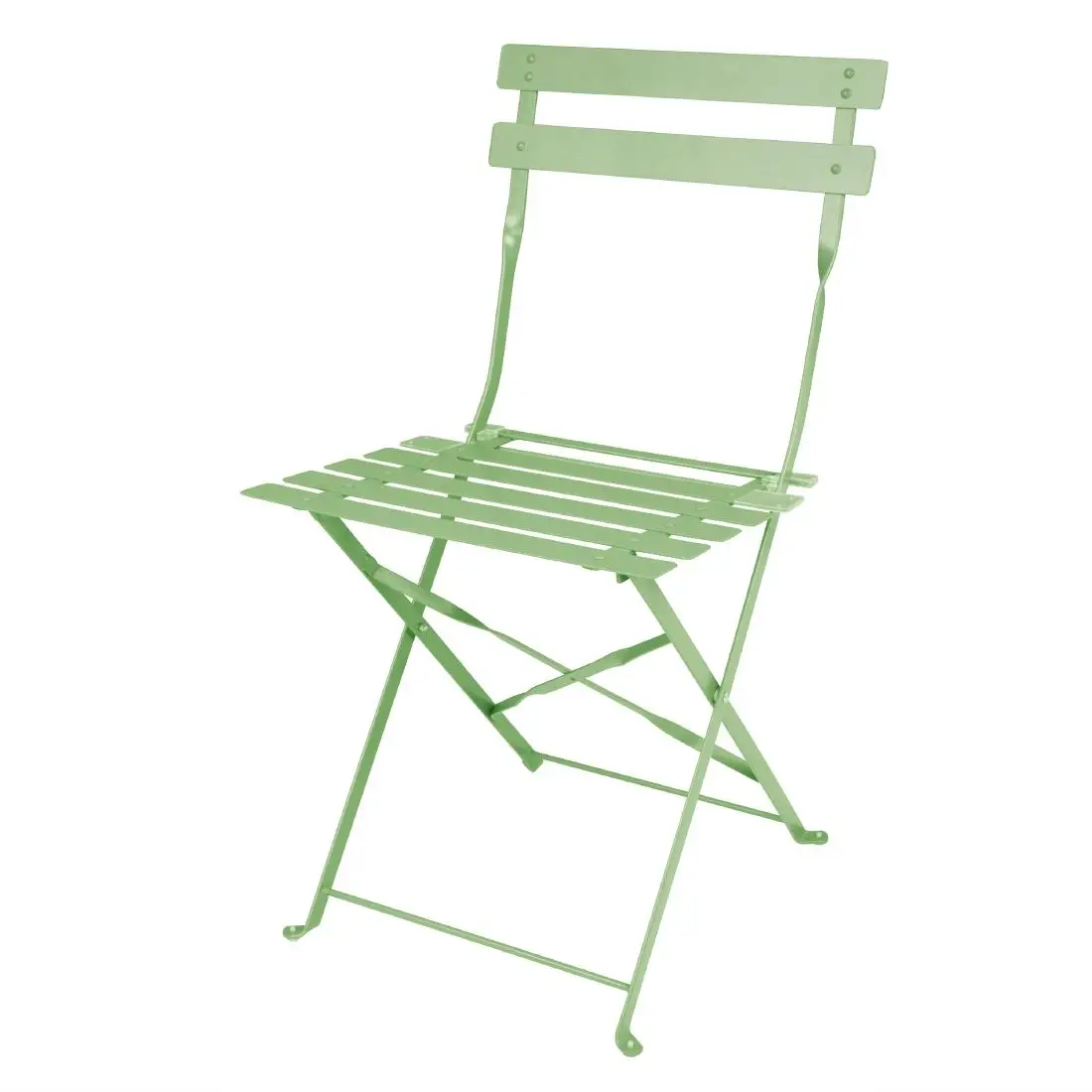 Bolero Perth Pavement Style Folding Chairs Light Green (2 Pack) FT270