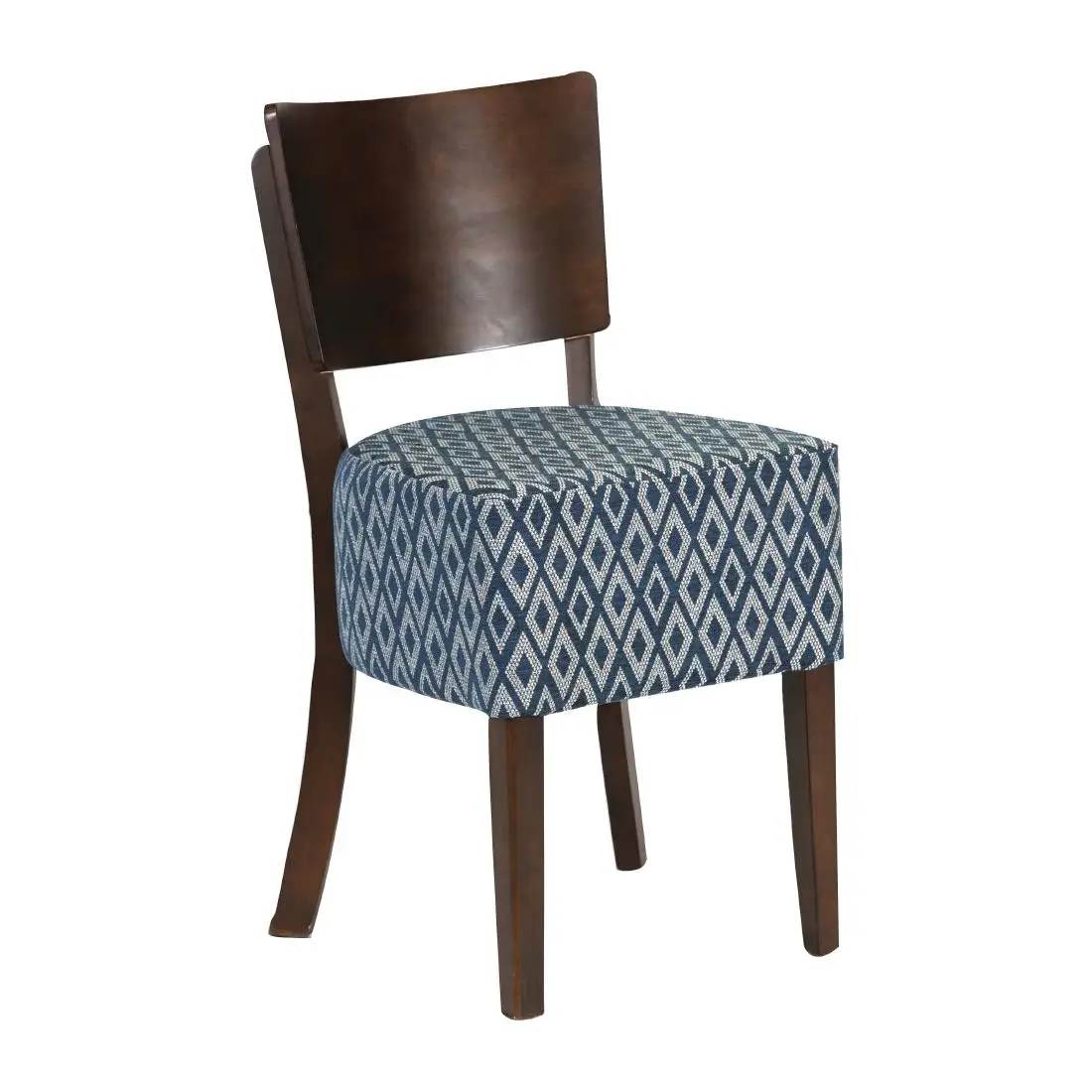 Asti Walnut Dining Chair with Blue Padded Seat and Back (2 Pack) FT422