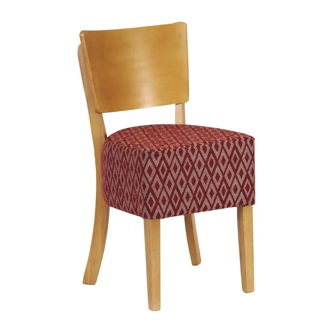 Asti Padded Soft Oak Dining Chair with Red Diamond Deep Padded Seat and Back (2 Pack) FT424