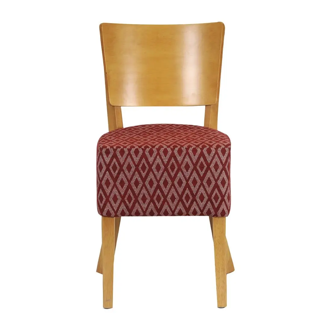 Asti Padded Soft Oak Dining Chair with Red Diamond Deep Padded Seat and Back (2 Pack) FT424 - Image 2