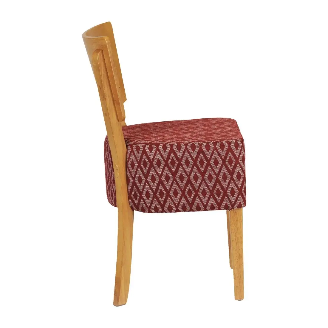 Asti Padded Soft Oak Dining Chair with Red Diamond Deep Padded Seat and Back (2 Pack) FT424 - Image 3