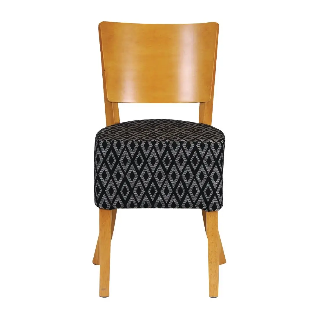Asti Padded Soft Oak Dining Chair with Black Diamond Deep Padded Seat and Back (2 Pack) FT425 - Image 2