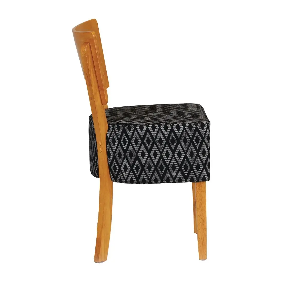 Asti Padded Soft Oak Dining Chair with Black Diamond Deep Padded Seat and Back (2 Pack) FT425 - Image 3