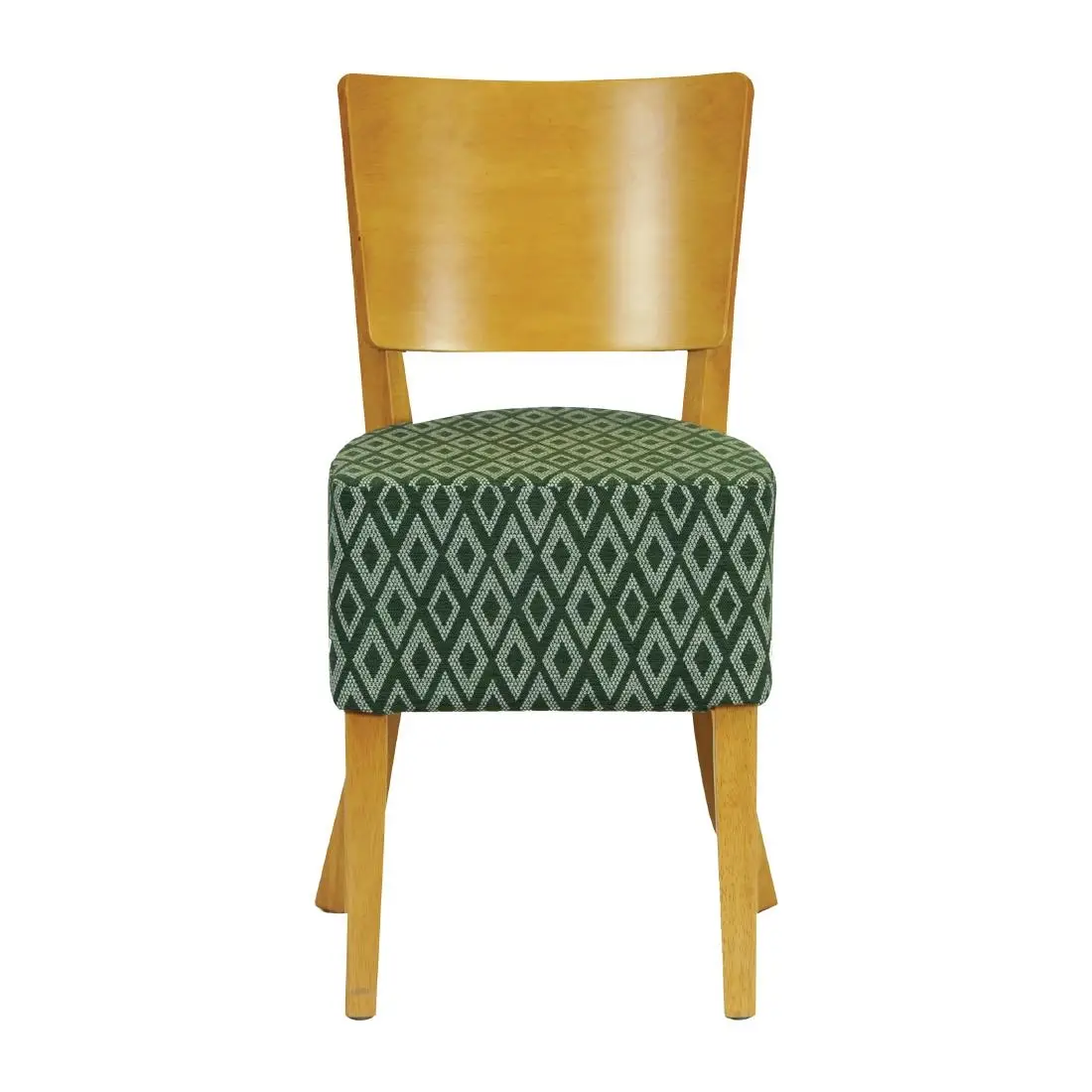 Asti Padded Soft Oak Dining Chair with Green Diamond Deep Padded Seat and Back (2 Pack) FT427 - Image 2