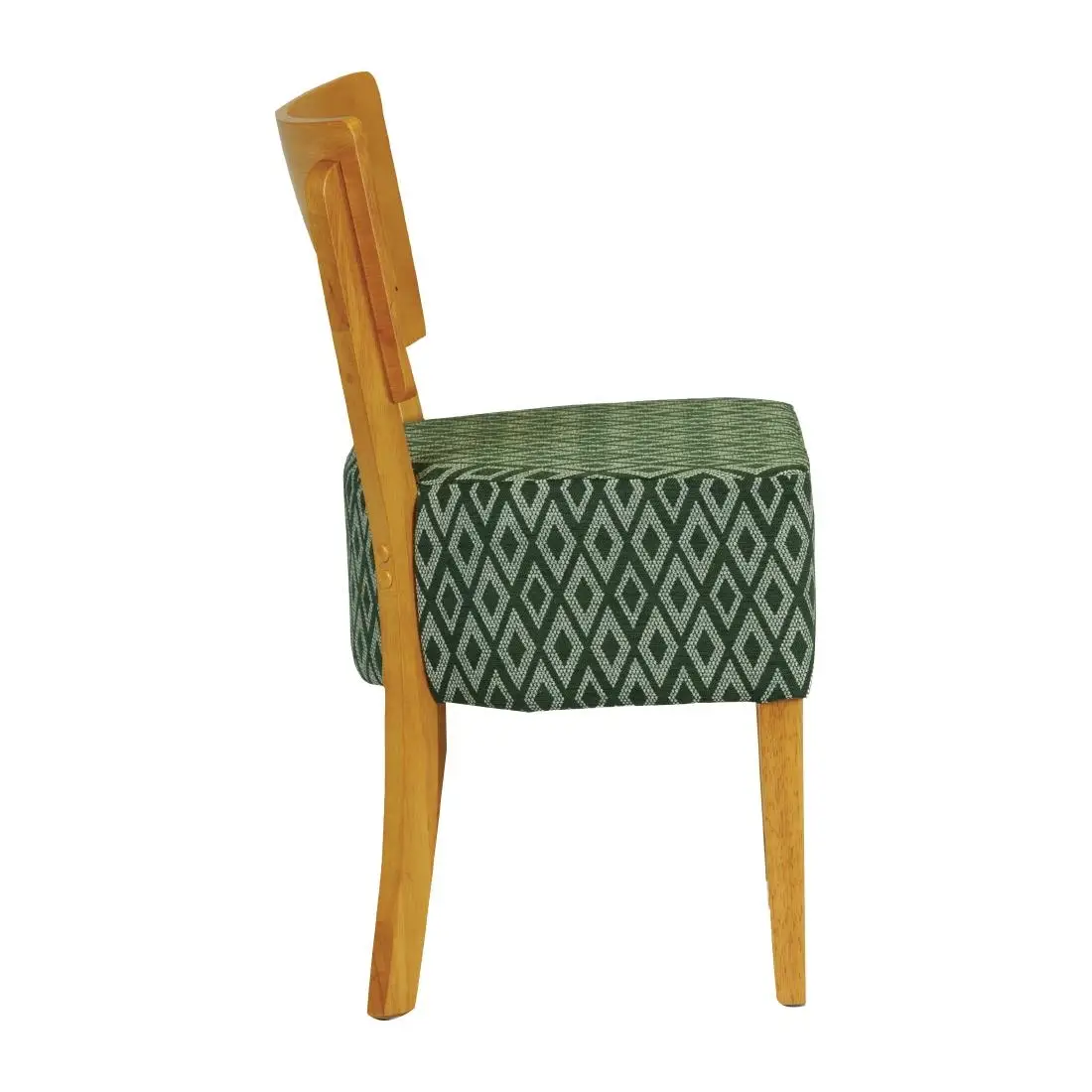 Asti Padded Soft Oak Dining Chair with Green Diamond Deep Padded Seat and Back (2 Pack) FT427 - Image 3