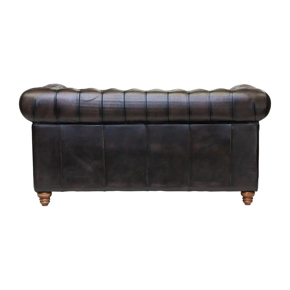 Chesterfield Leather Two-Seater Sofa Antique Brown FT439 - Image 2