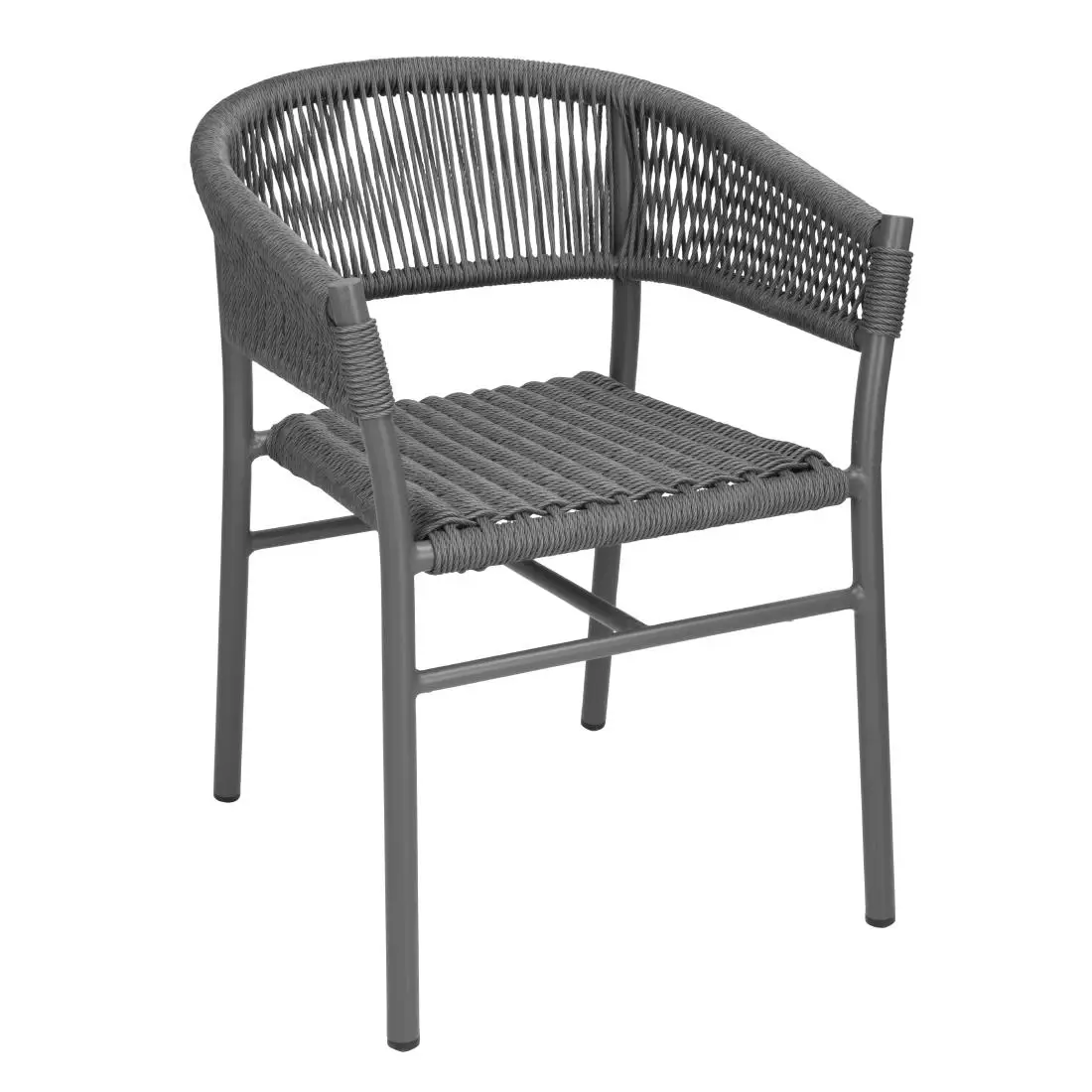 Bolero Florence Grey Mix Rope Twist Wicker Chairs (2 Pack) FU533