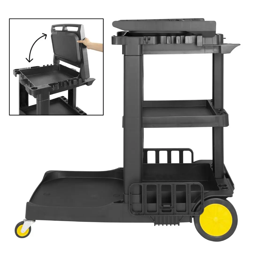 Jantex Cleaning Trolley Black FU997 - Image 6