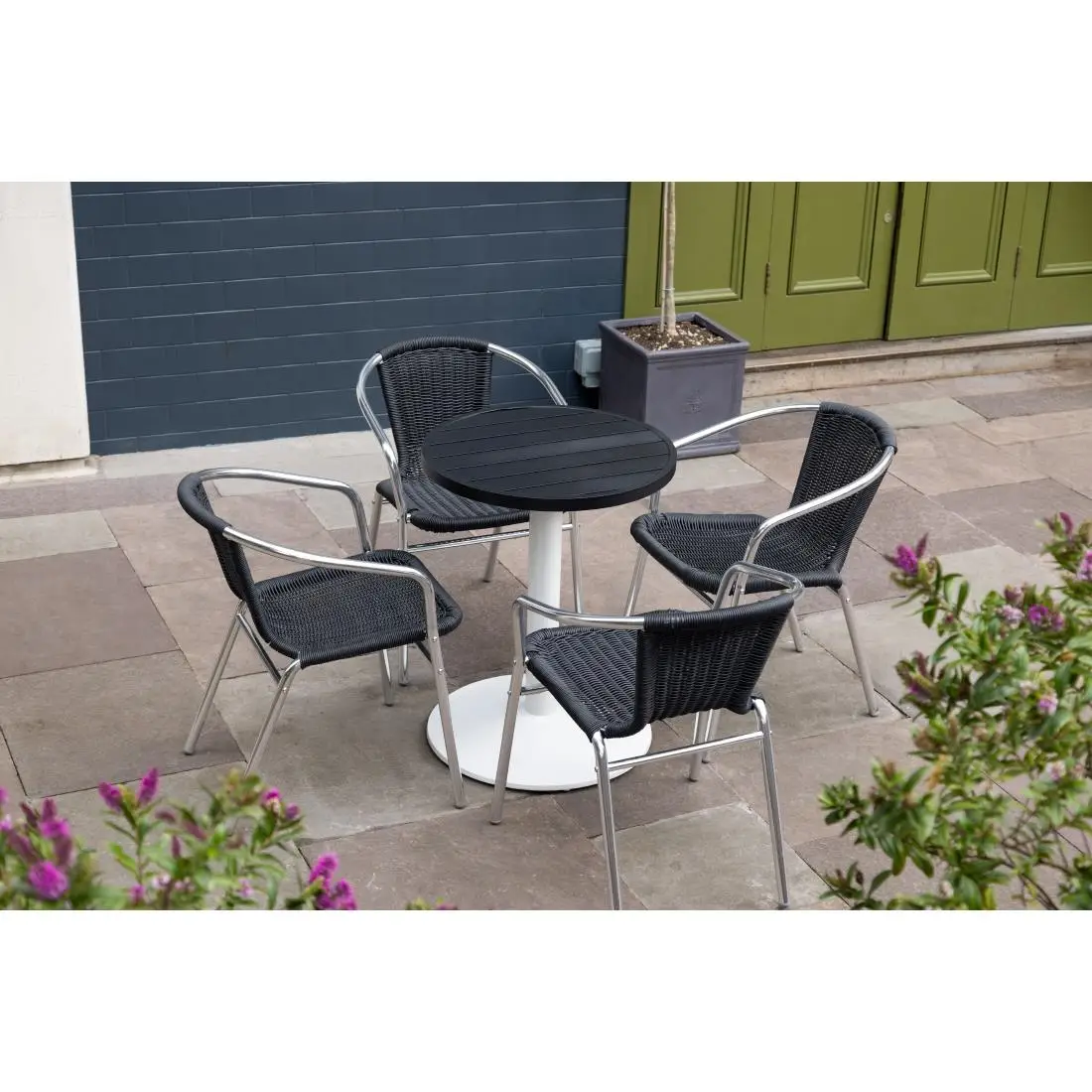 Bolero Aluminium Round Table Top Black 580mm FX039 - Image 5