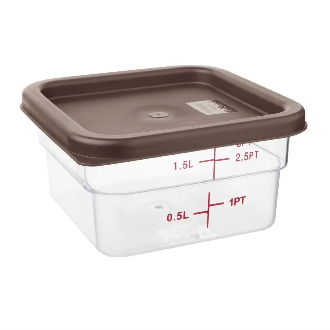 Hygiplas Square Food Storage Container Lid Brown Small FX140 - Image 2