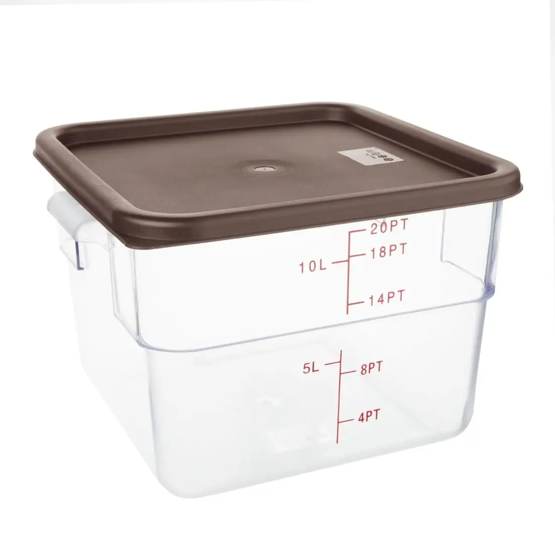 Hygiplas Square Food Storage Container Lid Brown Large FX142 - Image 2