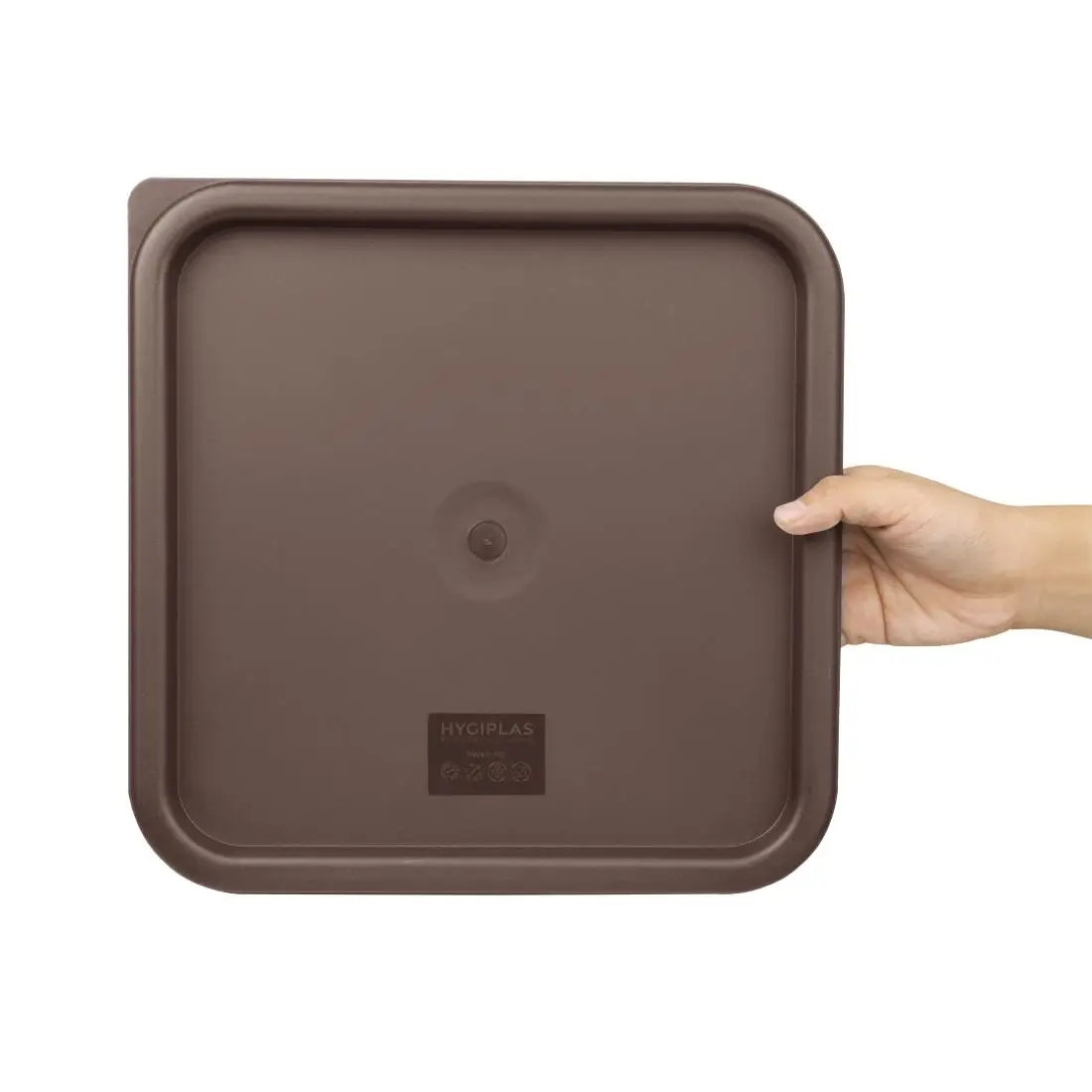 Hygiplas Square Food Storage Container Lid Brown Large FX142 - Image 5