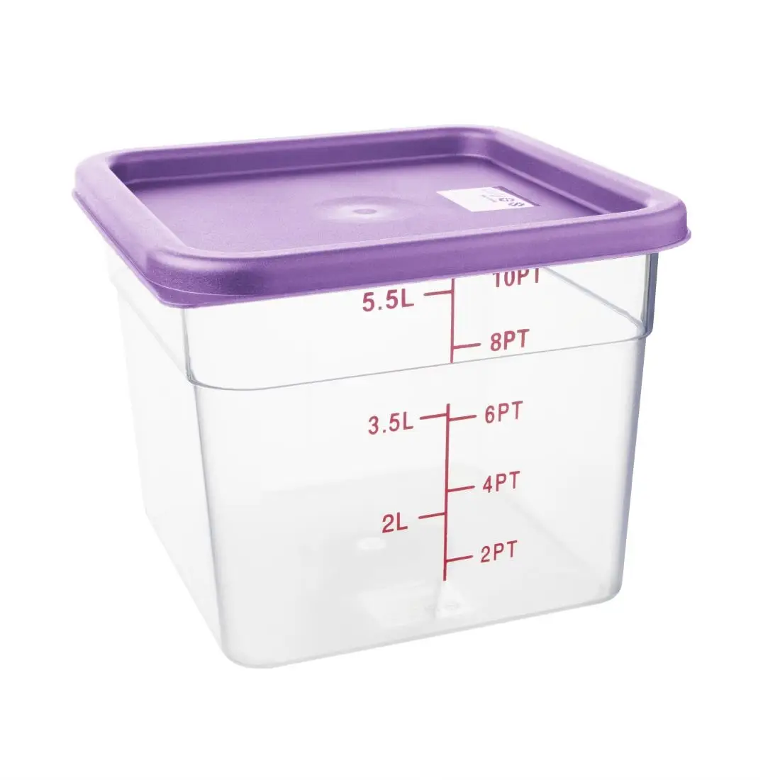 Hygiplas Square Food Storage Container Lid Purple Medium FX144 - Image 2