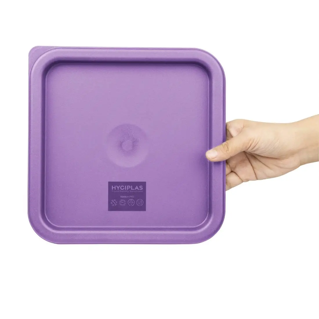 Hygiplas Square Food Storage Container Lid Purple Medium FX144 - Image 5
