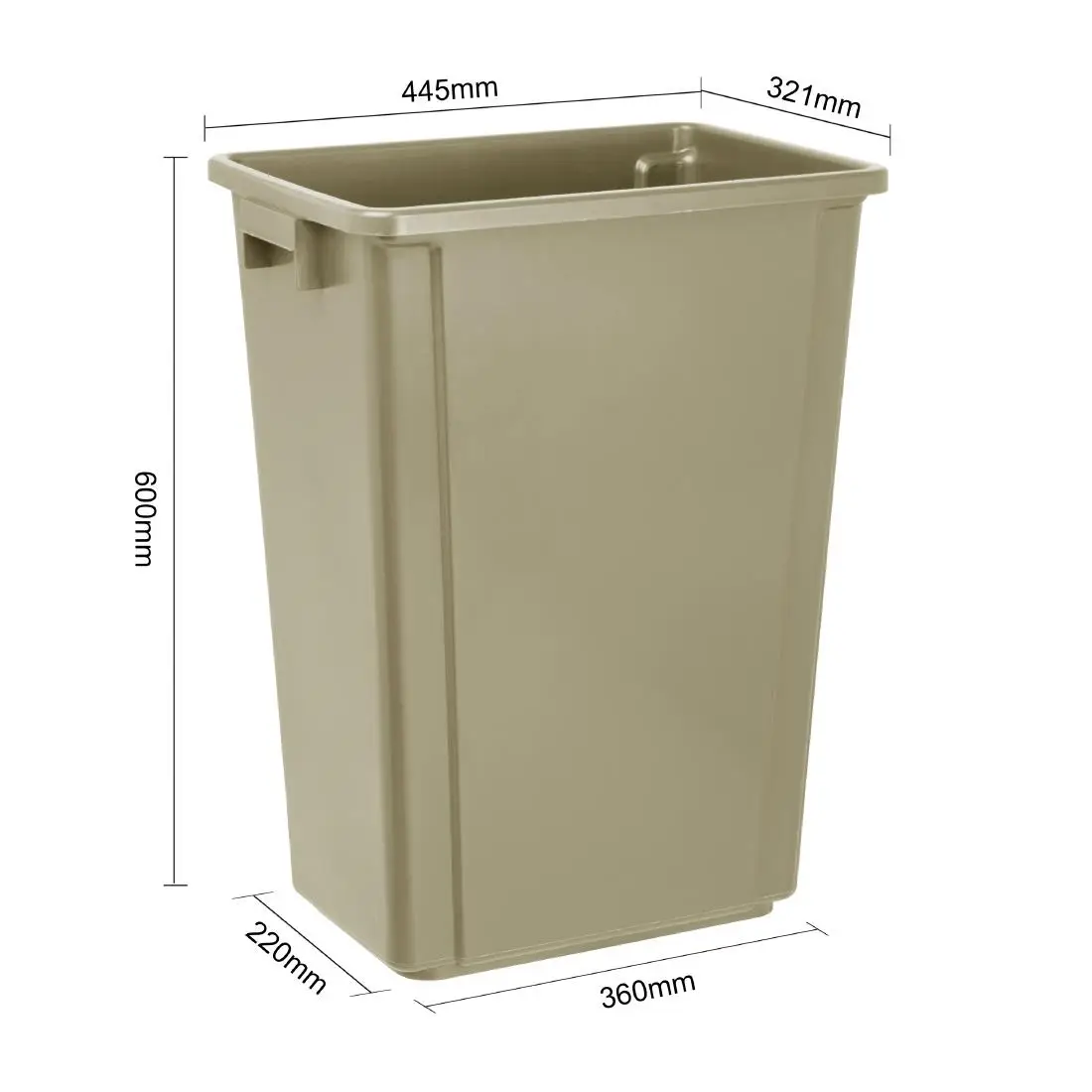Jantex Slim Bin Beige 60Ltr FX149 - Image 5