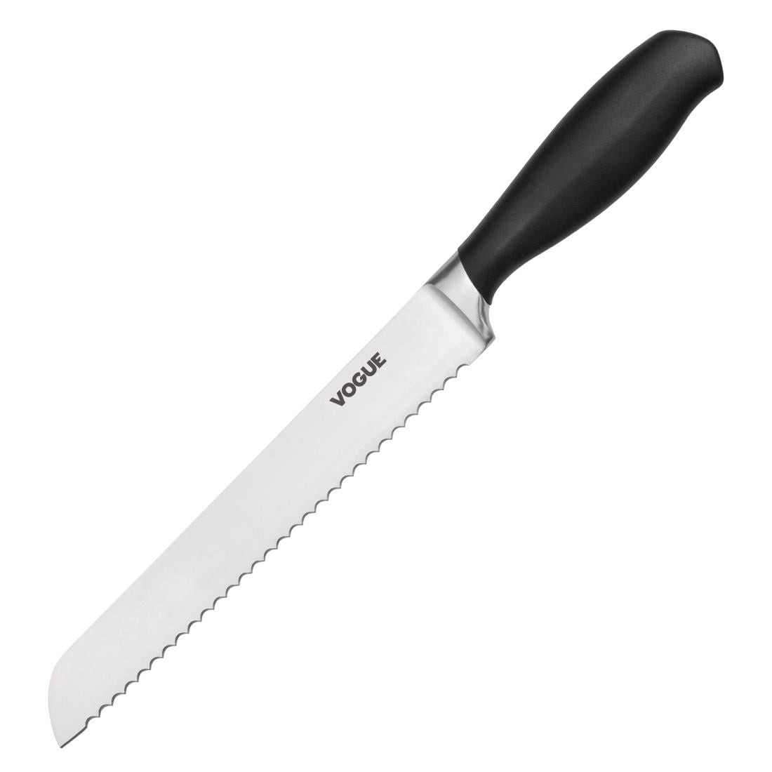 Vogue Soft Grip Bread Knife Black 20cm GD753
