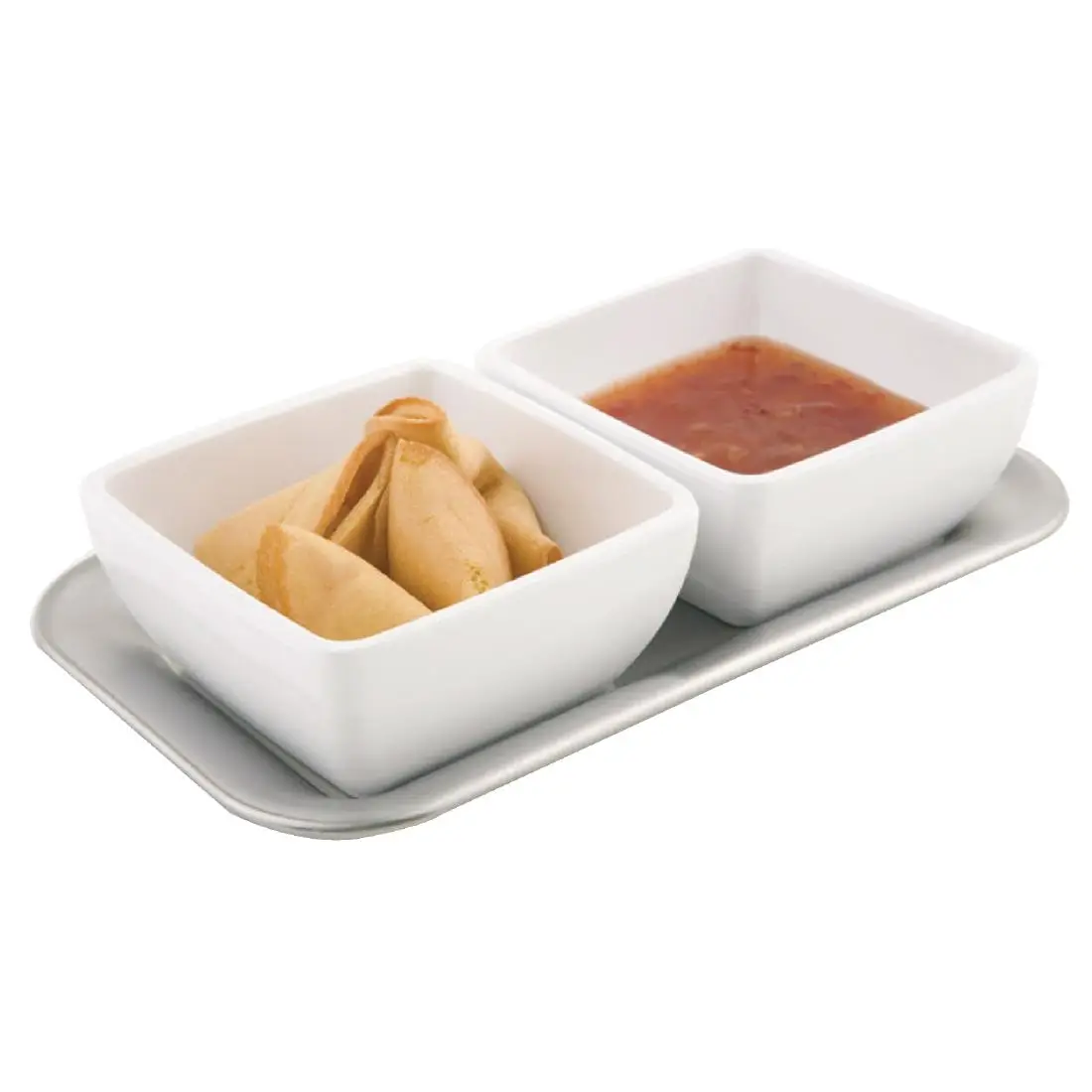 APS Pure Melamine White Square Mini Bowl GF132 - Image 4