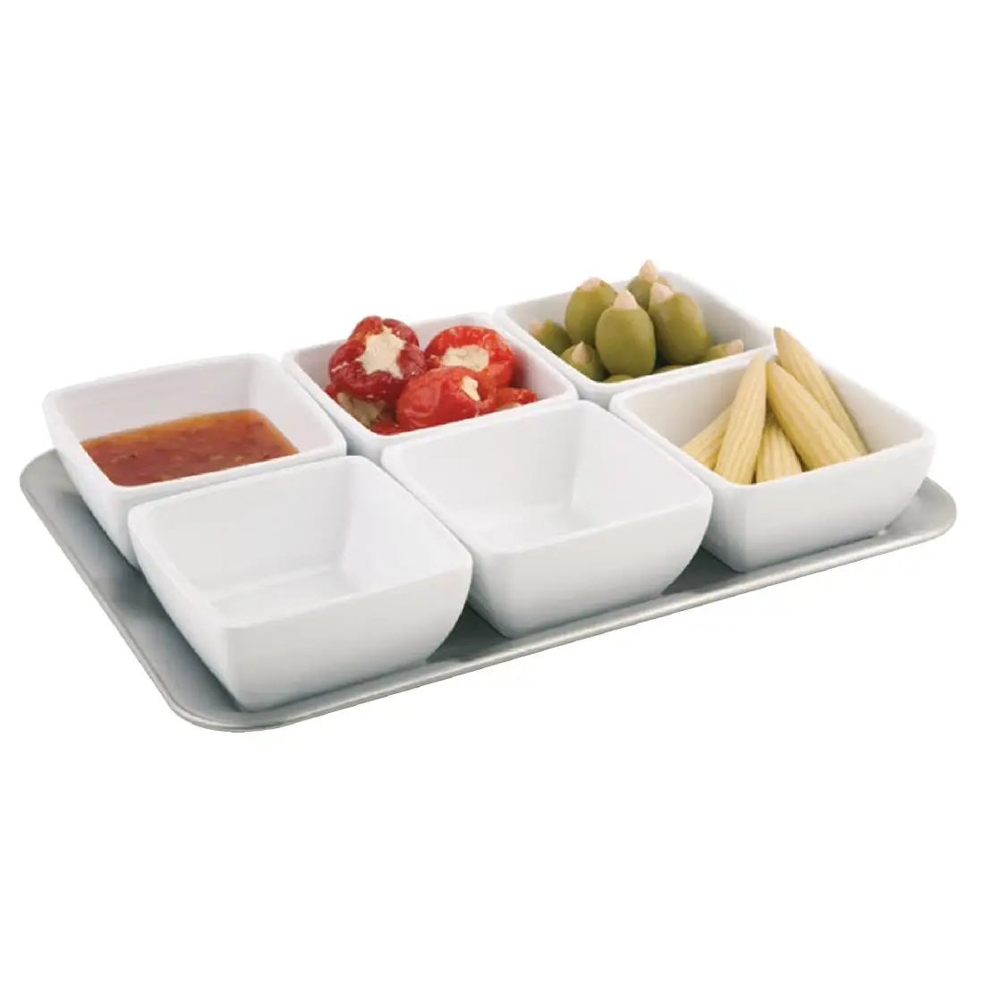 APS Pure Melamine White Square Mini Bowl GF132 - Image 5