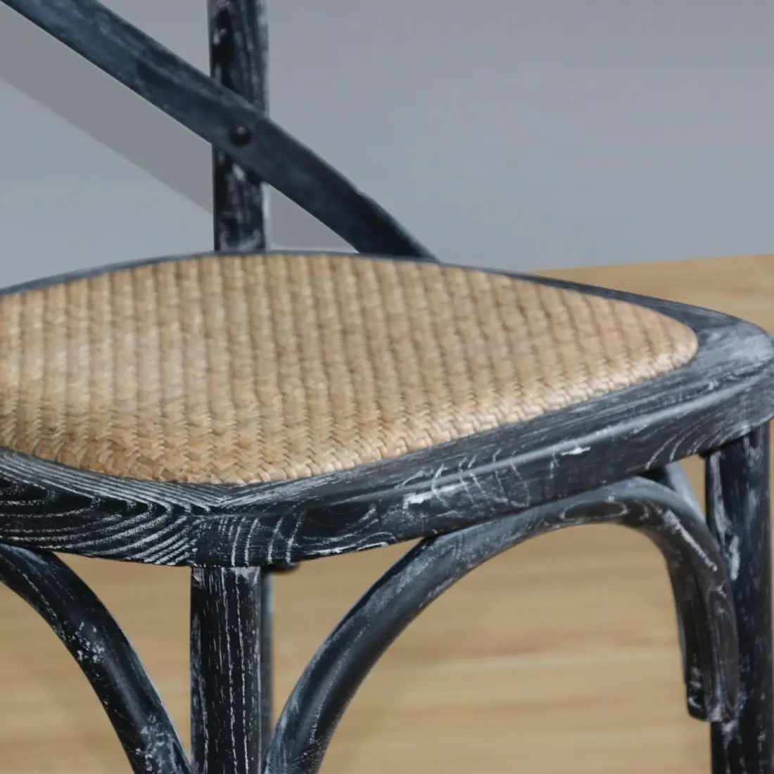 Bolero Bentwood Chairs with Metal Cross Backrest Black Wash (2 Pack) GG654 - Image 9