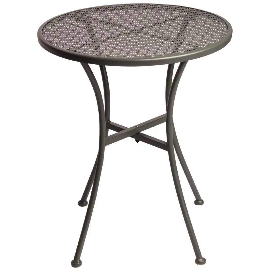 Bolero Round Steel Patterned Bistro Table Grey 600mm GG703