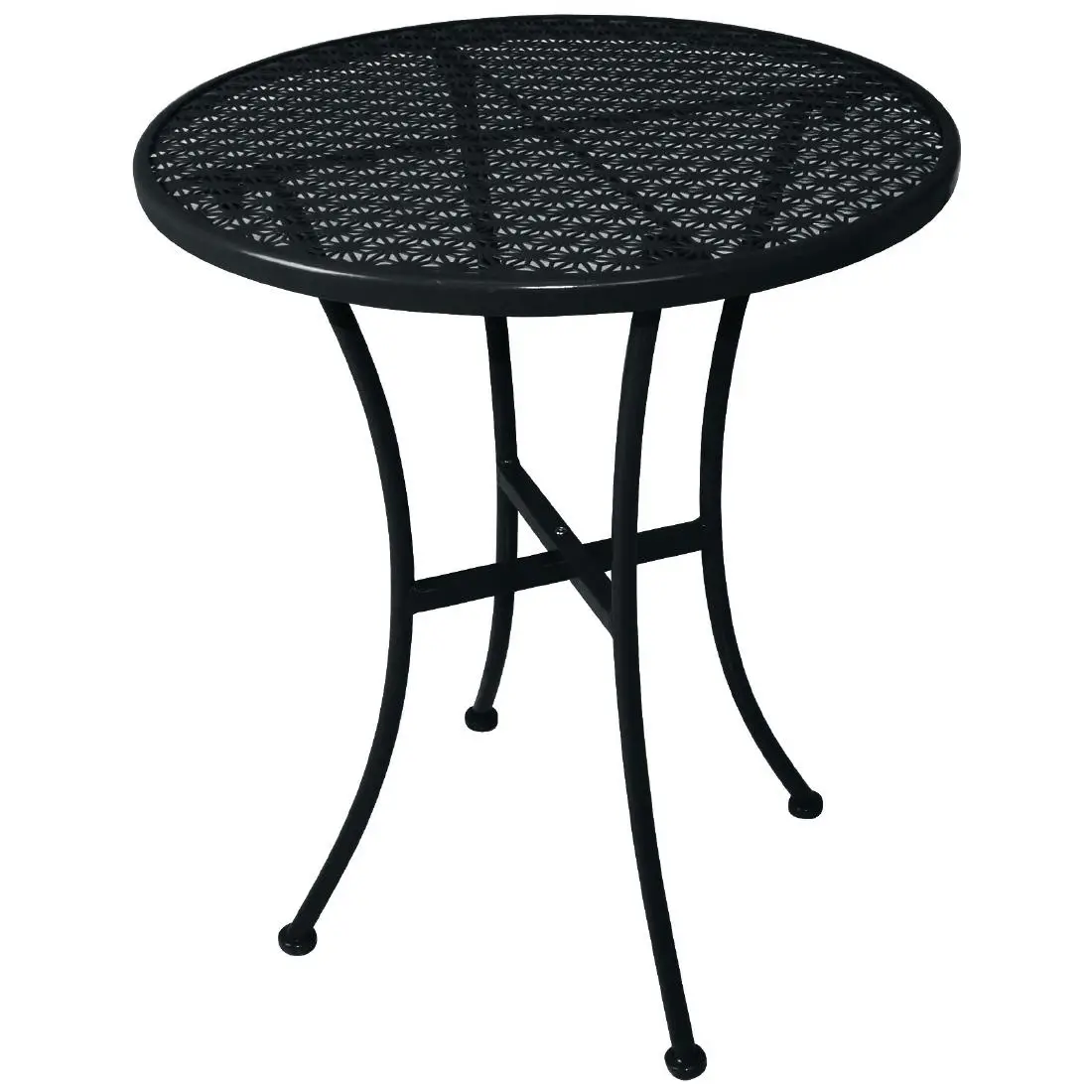 Bolero Black Steel Patterned Round Bistro Table Black 600mm GG705