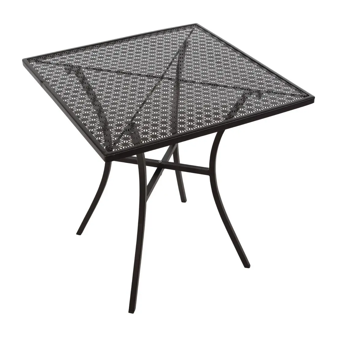 Bolero Black Steel Patterned Square Bistro Table 700mm GG706