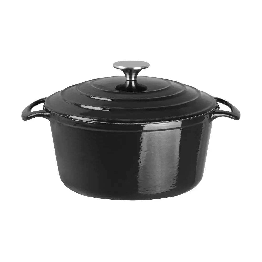 Vogue Round Casserole Dish Black 4Ltr GH301