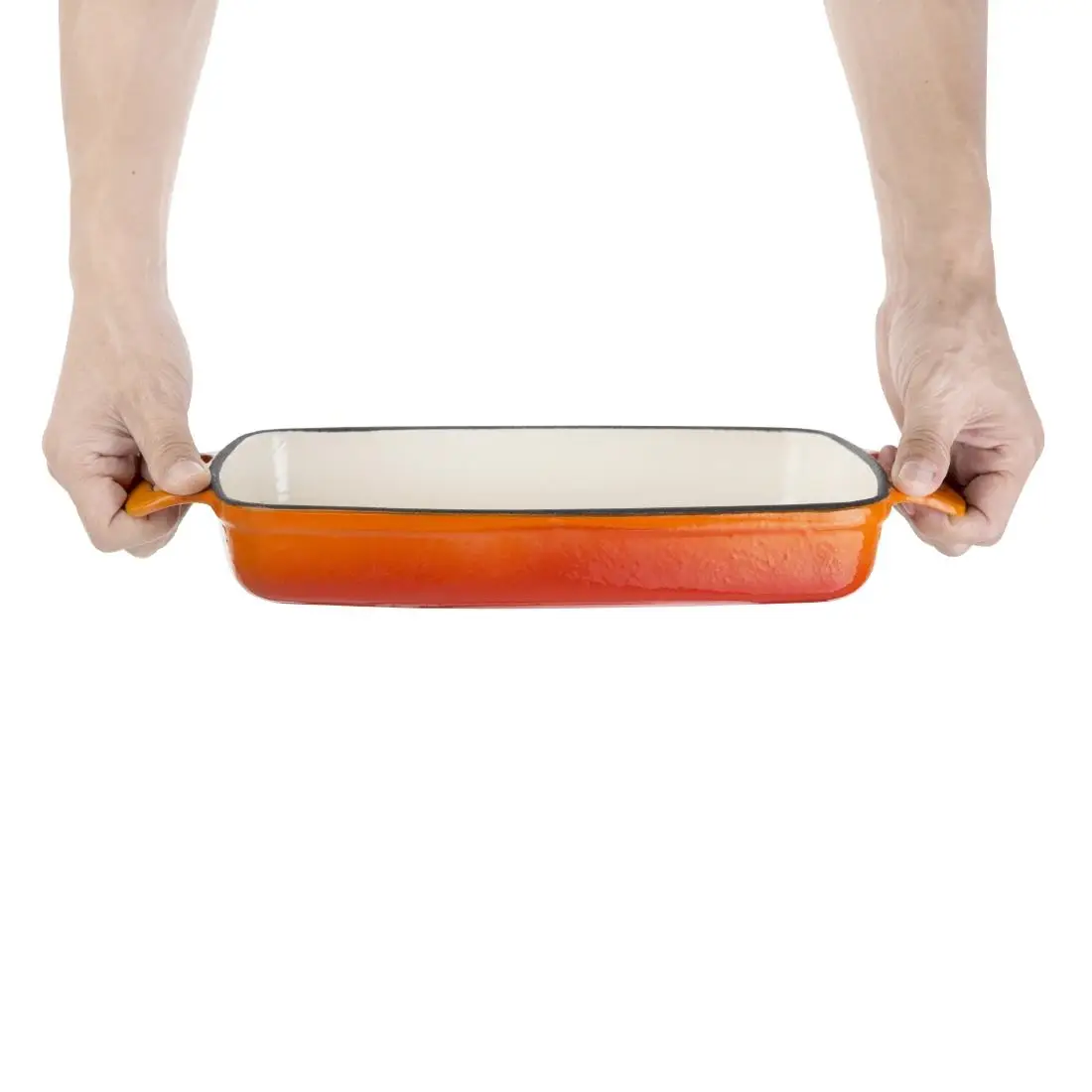 Vogue Cast Iron Casserole Dish Orange 1.8Ltr GH321 - Image 5